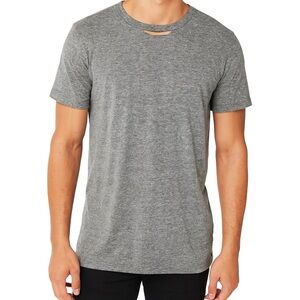 n:philanthropy Men’s Liam Distressed Gray T-Shirt | Crewneck Casual Tee